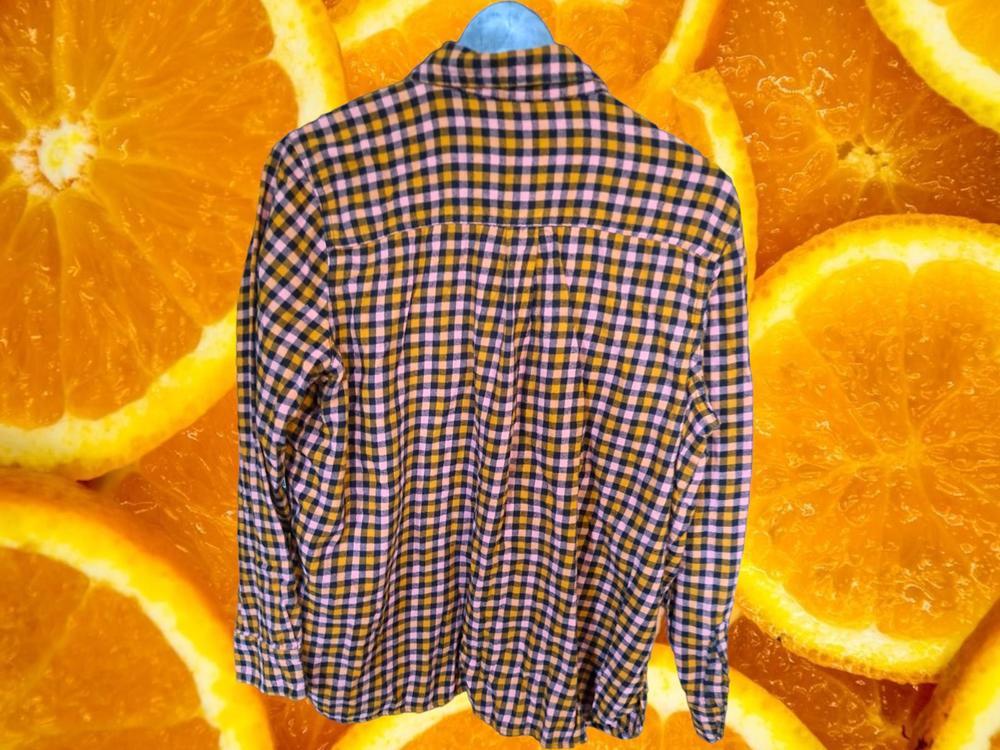 Old Navy Pink and Yellow Flannel Button Up Shirt Size XL‎ - Picture 4 of 5
